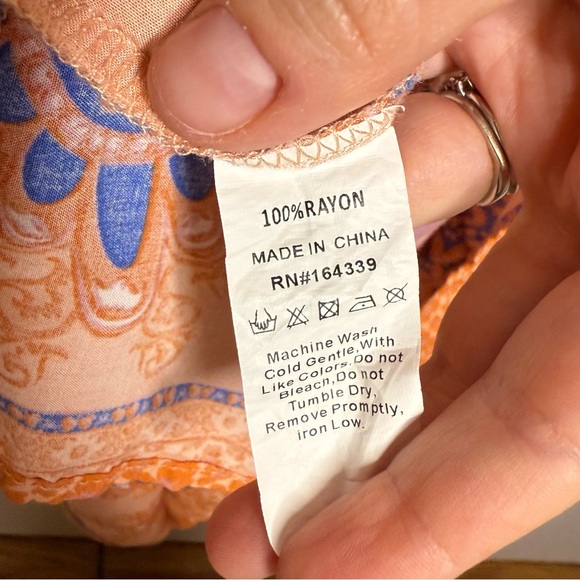 Petal and Pup Carlton Floral Boho Dress Orange Pink blue US 8 - Picture 5 of 9